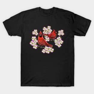 Red Cardinal dogwood flower North Carolina Virginia T-Shirt